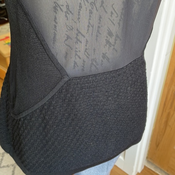 NWOT Rag & Bone black textured knit sleeveless top with mesh back on top half. L - Picture 10 of 13
